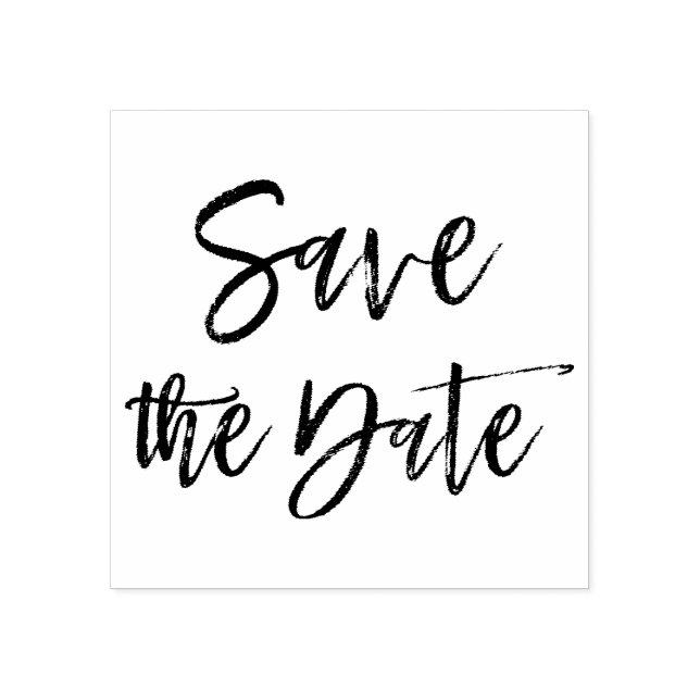 Elegant Script Wedding Save the Date Rubber Stamp (Imprint)