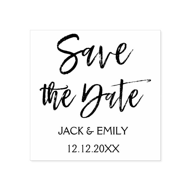 Elegant Script Wedding Save the Date Rubber Stamp (Imprint)