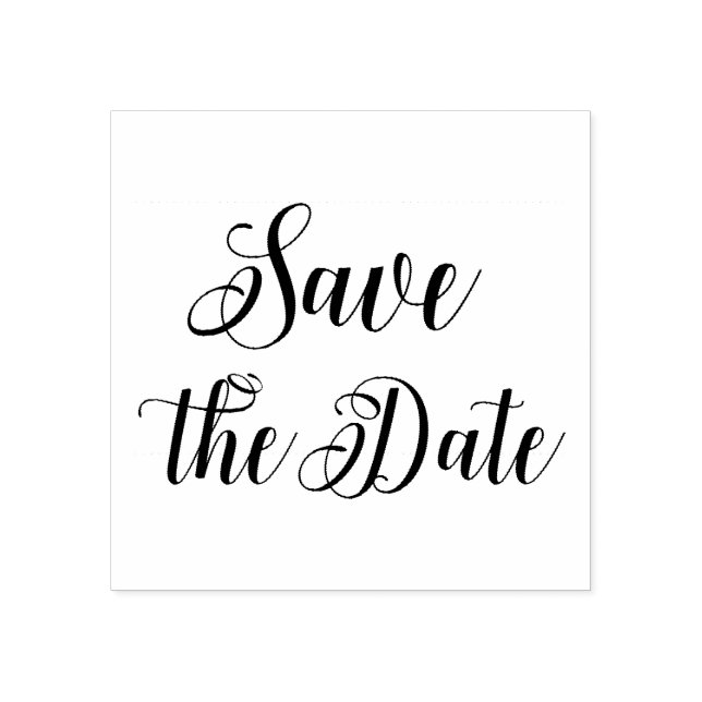 Elegant Script Wedding Save the Date Rubber Stamp (Imprint)