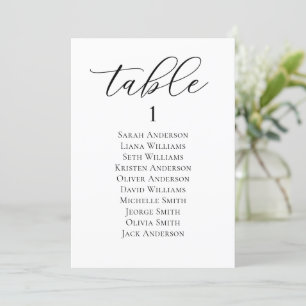 Elegant Script Wedding Seating Chart Card