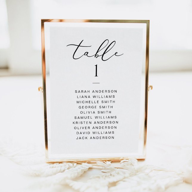 Elegant Script Wedding Seating Chart Card (Creator Uploaded)