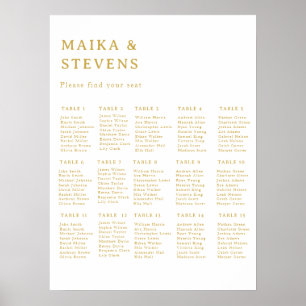 Elegant Script Wedding Table Seating Chart Foam