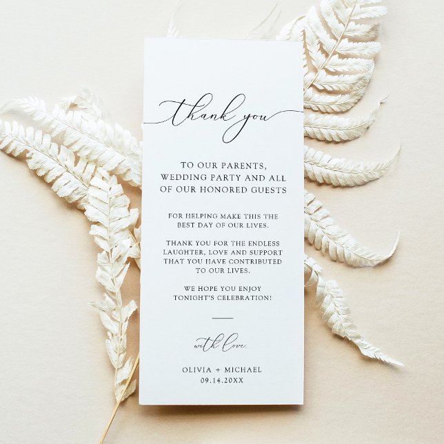 Elegant Script Wedding Table Thank You Cards (Creator Uploaded)