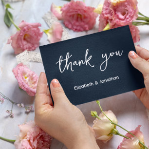 Elegant Script Wedding Thank You Card