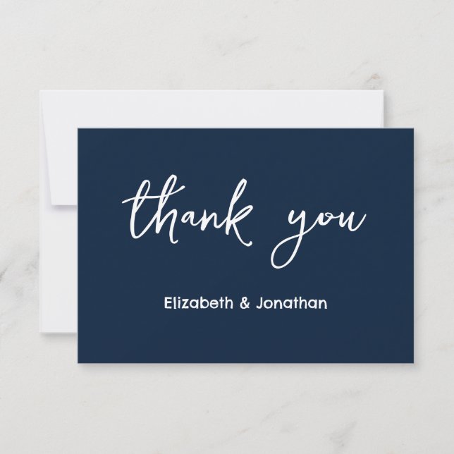 Elegant Script Wedding Thank You Card (Front)