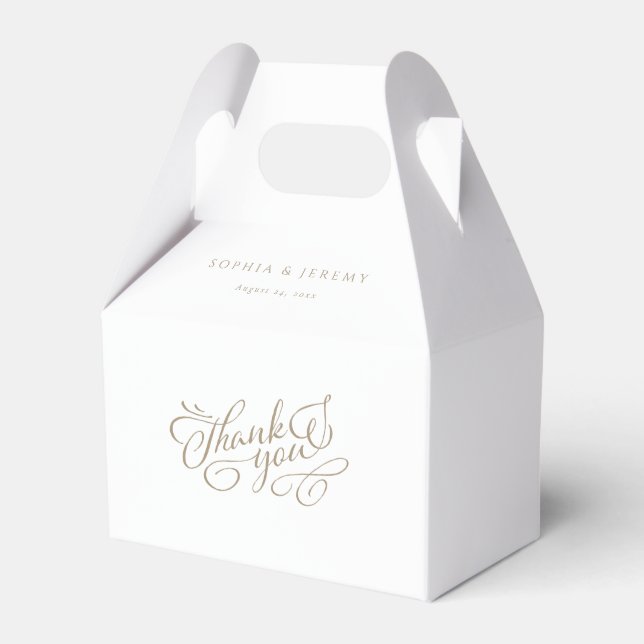 Elegant Script Wedding Thank You Favour Box (Front Side)