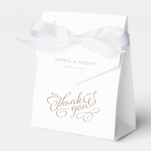 Elegant Script Wedding Thank You Favour Box (Front Side)