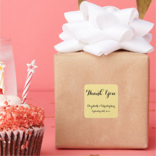 Elegant Script Wedding Thank You Favour Stickers