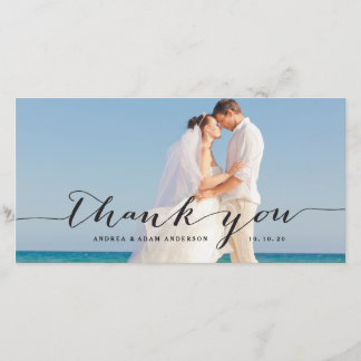 Elegant Script | Wedding Thank You Photo Card