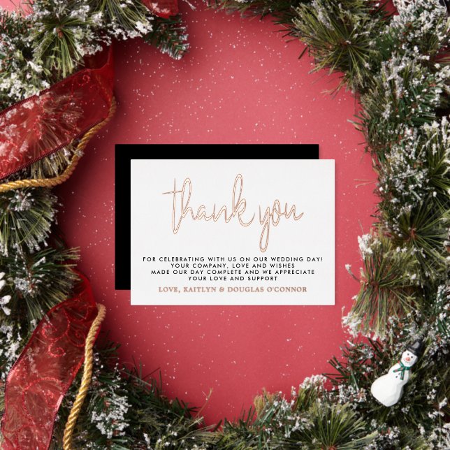 Elegant Script Wedding Thank You Real Foil (Insitu)