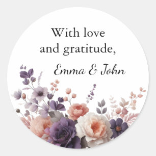 Elegant Script Wedding Thank You Sticker