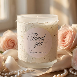 Elegant Script Wedding Thank You Sticker Luxury