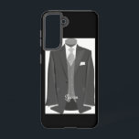 Elegant Script Wedding Tuxedo Suit Groom  Samsung Galaxy Case<br><div class="desc">This Groom bridal fashion design was created for the modern wedding. It has sleek designer accents and a chic contemporary style.</div>