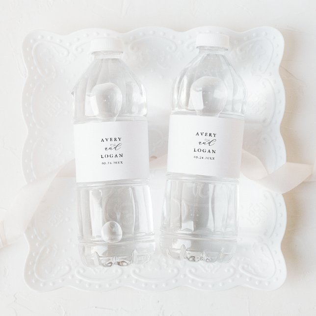 Elegant Script Wedding Water Bottle Label (Creator Uploaded)