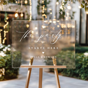 Elegant Script Wedding Welcome Acrylic Sign