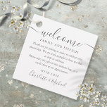 Elegant Script Wedding Welcome Gift Basket Bag  Favour Tags<br><div class="desc">Featuring signature style names,  this elegant grey and white tag can be personalised with your special thank you information in chic grey lettering. Designed by Thisisnotme©</div>