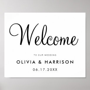 Elegant Script Wedding Welcome Sign