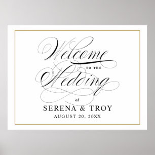 Elegant Script Welcome Sign Wedding Landscape
