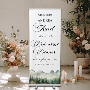Elegant Script 'Welcome to our Rehearsal Dinner' Retractable Banner