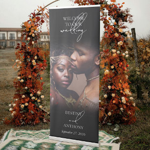 Elegant Script Welcome To Our Wedding Photo Sign