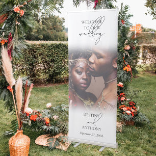Elegant Script Welcome To Our Wedding Photo Sign