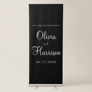 Elegant Script Welcome To Our Wedding Retractable Banner