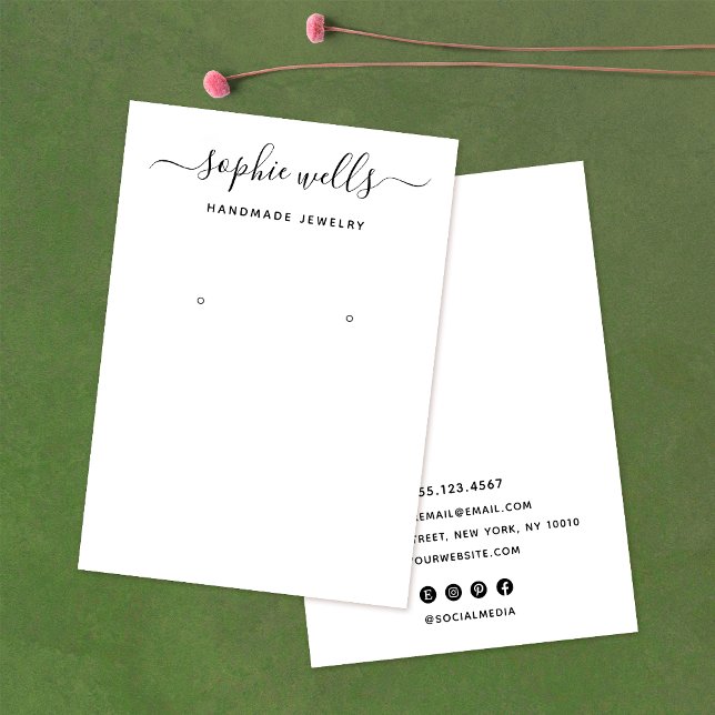 Elegant Script White Earring Display Holder (Creator Uploaded)