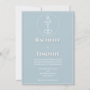 Elegant Script White Grey Editable Wedding Invitation
