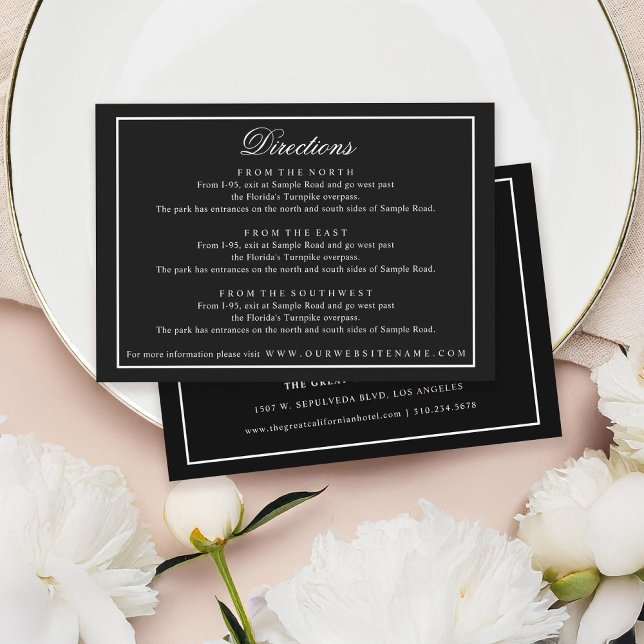 Elegant Script White on Black Wedding Enclosure (Creator Uploaded)