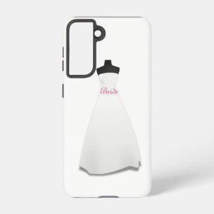 Elegant Script White Wedding Dress Bride  Samsung Galaxy Case