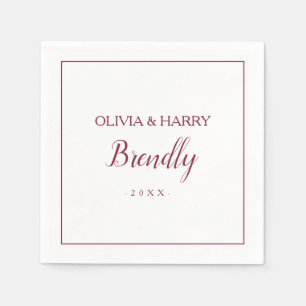 Elegant Script   White Wedding Paper Napkin