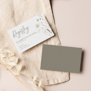 Elegant Script Wildflower Wedding Registry   Enclosure Card