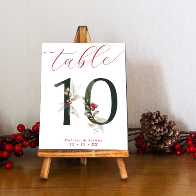 Elegant Script Winter Berries Table 10 Number (Creator Uploaded)