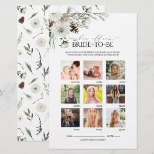 Elegant Script Winter Floral Bridal Shower Game