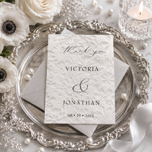 Elegant Script Winter Wedding Thank You Card