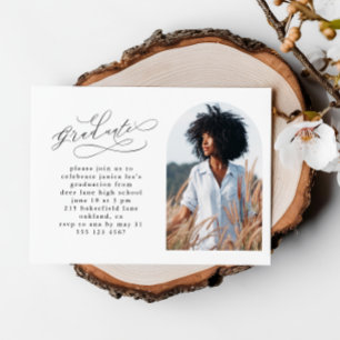 Elegant Script with Photo Arch Graduation Party