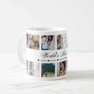 Elegant Script World's Best Mum Photo Collage Coffee Mug