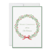 Elegant Script Wreath Merry Christmas