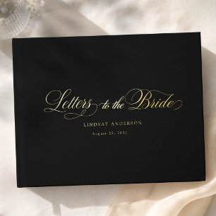 Elegant Scripted Black Bridal Shower Guest Book