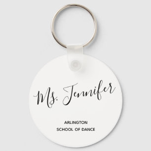 Elegant Scripted Dance Teacher Key Ring