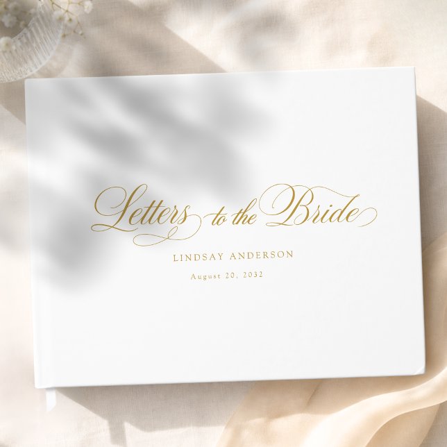 Elegant Scripted Font White Bridal Shower Guest Book (Elegant Scripted Font White Bridal Shower Guest Book)