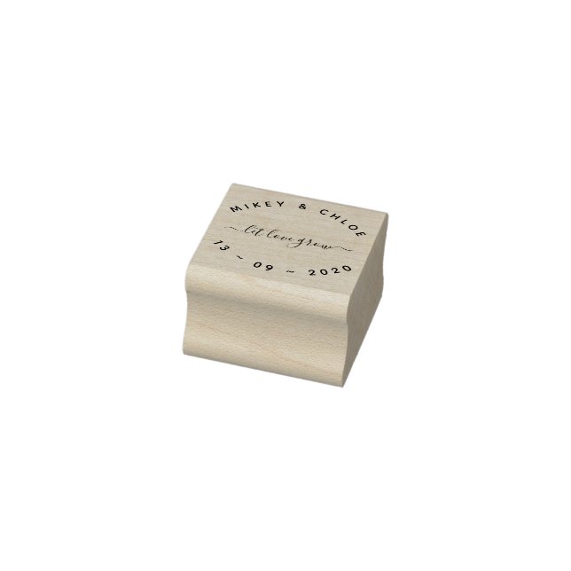 Elegant Scripted Let Love Grow Wedding Stamp (Stamp)