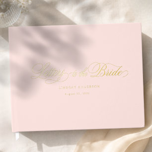 Elegant Scripted Light Pink Bridal Shower Guest Book
