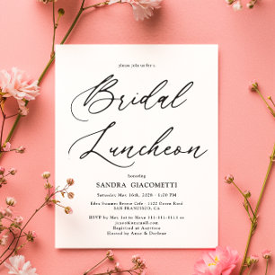 Elegant Scripture Bridal luncheon Invitation