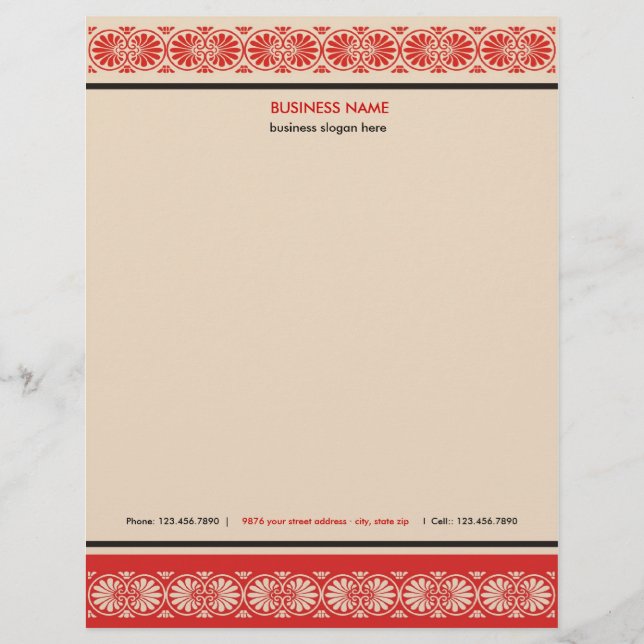 Elegant Scroll Border Business Letterhead (Front)