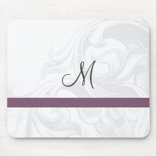 Elegant Scroll Monogram Mousepads