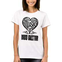 Elegant Scrolled Heart for Bass Guitar Lovers