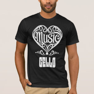 Elegant Scrolled Heart for Cello Lovers T-Shirt