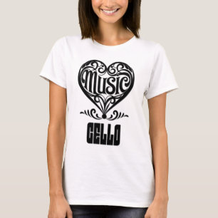 Elegant Scrolled Heart for Cello Lovers T-Shirt