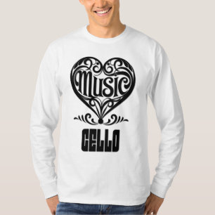 Elegant Scrolled Heart for Cello Lovers T-Shirt